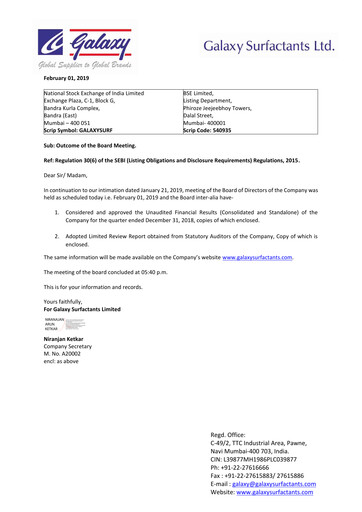 Thumbnail Galaxy Surfactants
 Quarterly Report 2018-q3