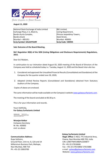 Thumbnail Galaxy Surfactants
 Quarterly Report 2020-q1