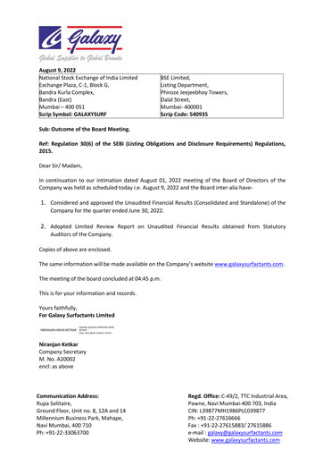 Thumbnail Galaxy Surfactants
 Quarterly Report 2022-q1