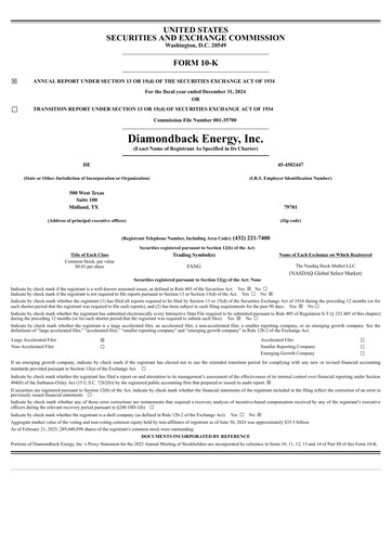 Thumbnail Diamondback Energy
 Annual Report 2024