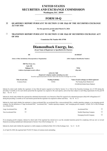 Miniature Diamondback Energy
 Rapport trimestriel 2024-q1