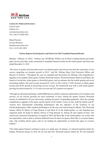 Thumbnail NetEase Financial Statement 2013