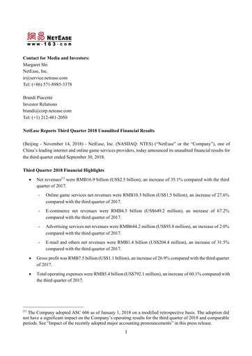 Thumbnail NetEase Financial Statement 2018-q3