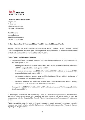 Thumbnail NetEase Financial Statement 2018