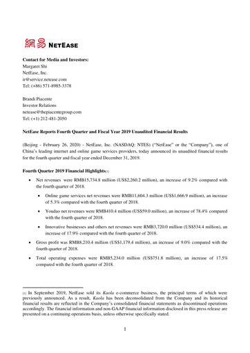 Thumbnail NetEase Financial Statement 2019