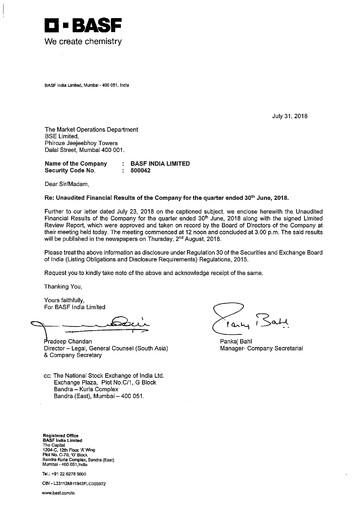 Thumbnail BASF India Quarterly Report 2018-q1