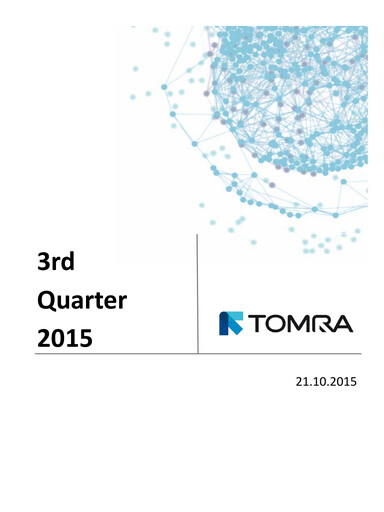Thumbnail Tomra Quarterly Report 2015-q3