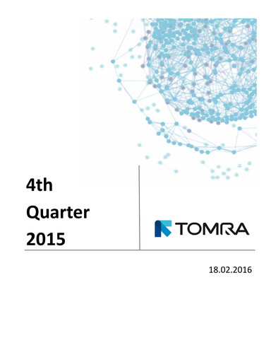 Thumbnail Tomra Quarterly Report 2015-q4