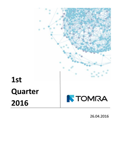 Thumbnail Tomra Quarterly Report 2016-q1