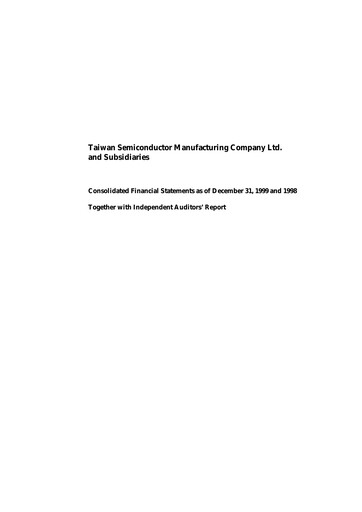 Thumbnail TSMC Financial Statement 1999