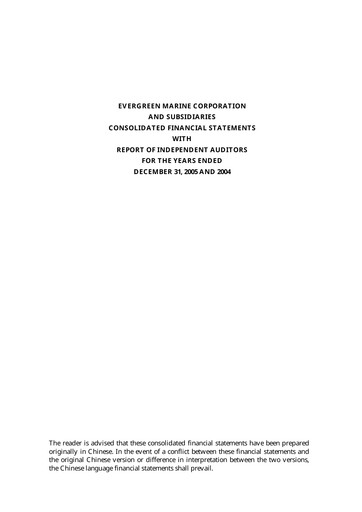 Thumbnail Evergreen Marine Financial Statement 2005