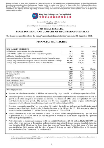 Miniature Hong Kong Exchanges & Clearing Rapport financier 2014