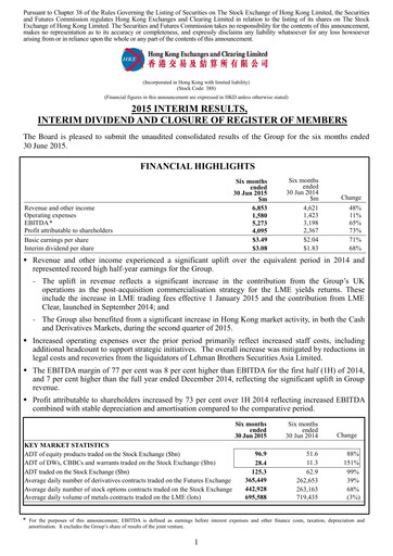 Miniature Hong Kong Exchanges & Clearing Rapport financier 2015-h1