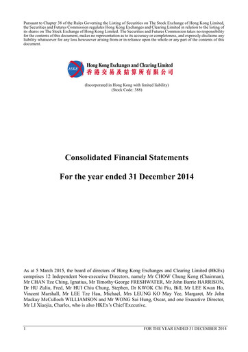 Thumbnail Hong Kong Exchanges & Clearing Financial Statement 2014