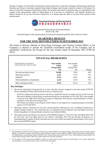 Thumbnail Hong Kong Exchanges & Clearing Financial Statement 2015-9m