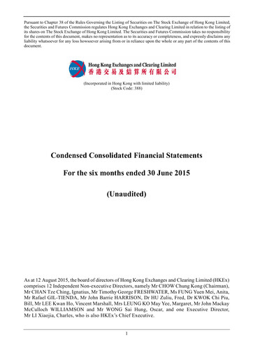 Thumbnail Hong Kong Exchanges & Clearing Financial Statement 2015-h1