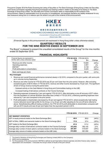 Thumbnail Hong Kong Exchanges & Clearing Financial Statement 2016-9m