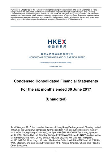 Thumbnail Hong Kong Exchanges & Clearing Financial Statement 2017-h1
