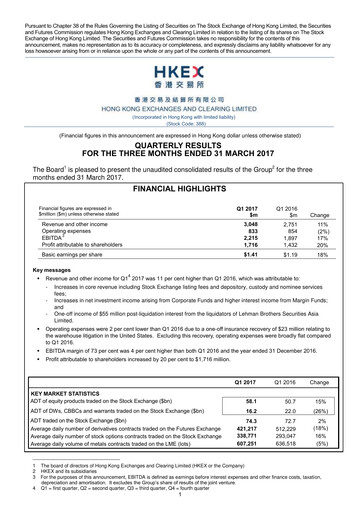 Thumbnail Hong Kong Exchanges & Clearing Financial Statement 2017-q1