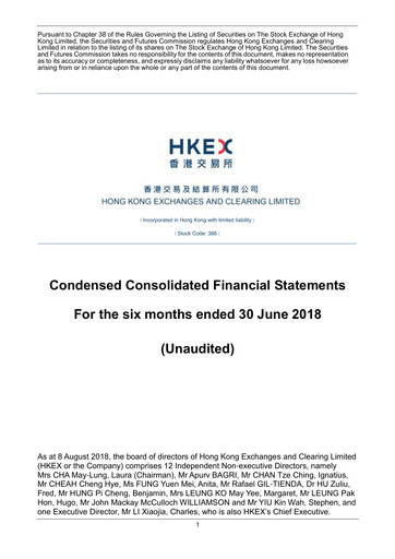 Thumbnail Hong Kong Exchanges & Clearing Financial Statement 2018-h1