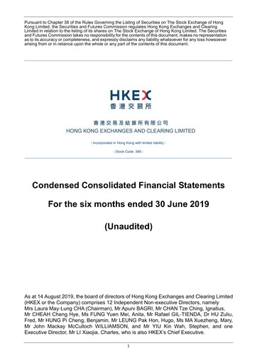 Thumbnail Hong Kong Exchanges & Clearing Financial Statement 2019-h1