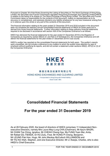 Thumbnail Hong Kong Exchanges & Clearing Financial Statement 2019