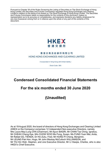 Thumbnail Hong Kong Exchanges & Clearing Financial Statement 2020-h1