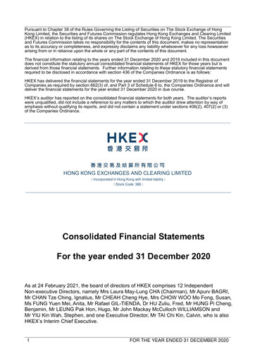 Thumbnail Hong Kong Exchanges & Clearing Financial Statement 2020
