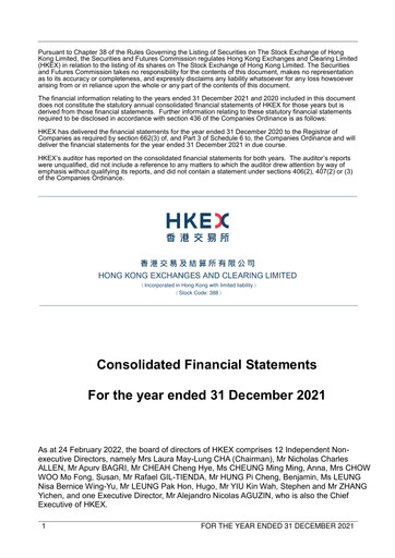 Thumbnail Hong Kong Exchanges & Clearing Financial Statement 2021