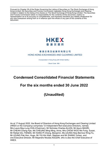 Thumbnail Hong Kong Exchanges & Clearing Financial Statement 2022-h1