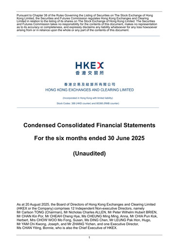 Thumbnail Hong Kong Exchanges & Clearing Financial Statement 2025-h1