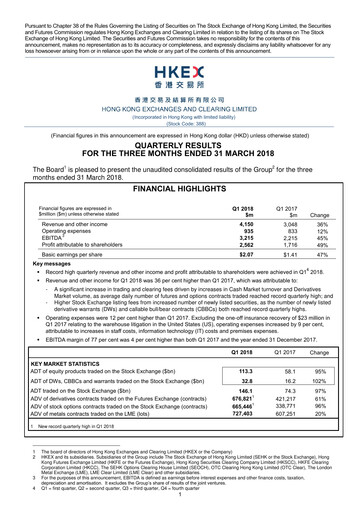 Thumbnail Hong Kong Exchanges & Clearing Quarterly Report 2018-q1