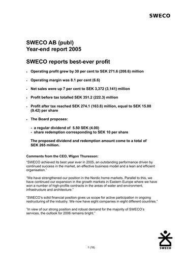 Thumbnail Sweco Financial Statement 2005