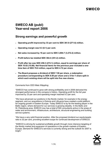 Thumbnail Sweco Financial Statement 2006