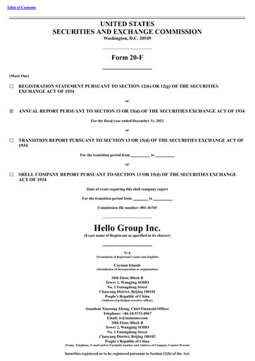 Thumbnail Hello Group Inc. Annual Report 2021