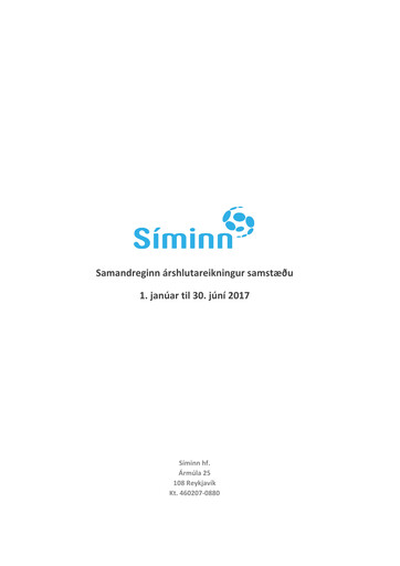 Thumbnail Síminn hf. Financial Statement 2017-h1