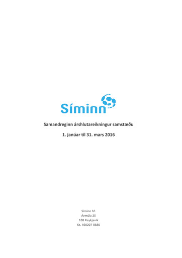 Thumbnail Síminn hf. Quarterly Report 2016-q1