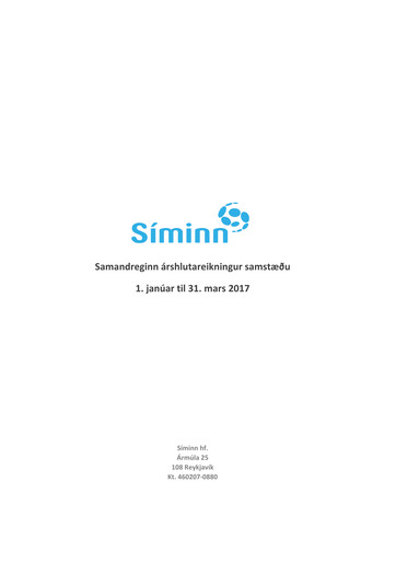 Thumbnail Síminn hf. Quarterly Report 2017-q1