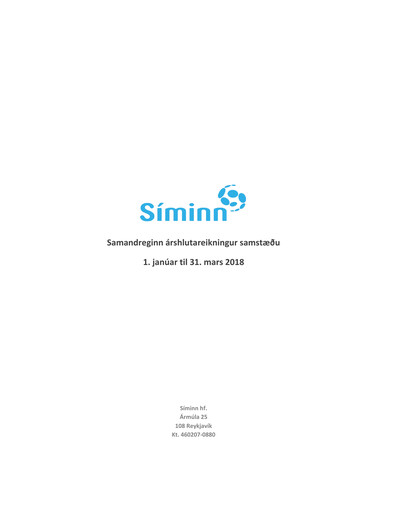 Thumbnail Síminn hf. Quarterly Report 2018-q1