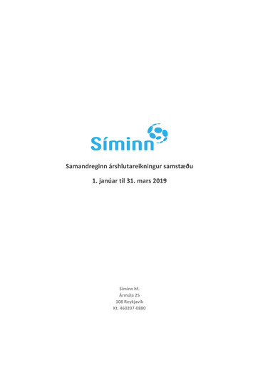 Thumbnail Síminn hf. Quarterly Report 2019-q1