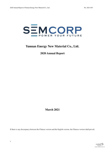 Thumbnail Yunnan Energy New Material Annual Report 2020