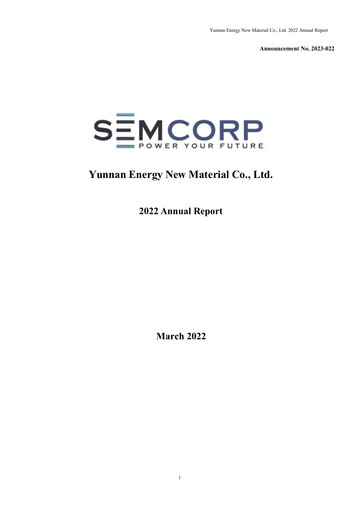 Thumbnail Yunnan Energy New Material Annual Report 2022