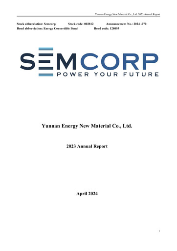 Thumbnail Yunnan Energy New Material Annual Report 2023