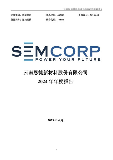 Thumbnail Yunnan Energy New Material Annual Report 2024