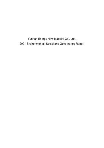 Thumbnail Yunnan Energy New Material ESG Report 2021