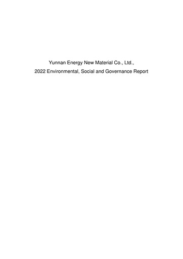 Thumbnail Yunnan Energy New Material ESG Report 2022