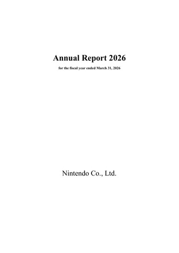 Thumbnail Nintendo
 Annual Report 2026