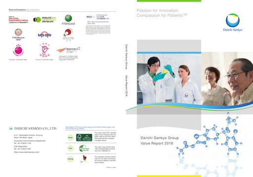 Miniature Daiichi Sankyō Rapport annuel 2018
