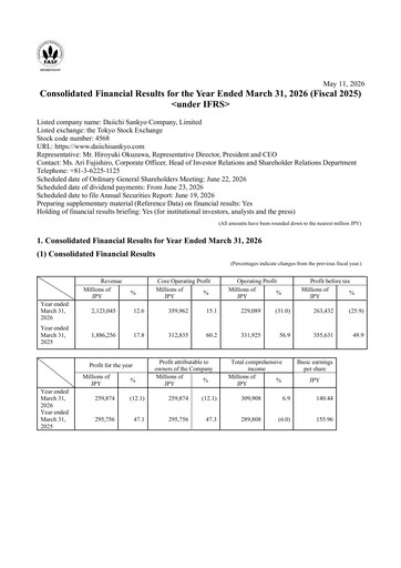 Thumbnail Daiichi Sankyō Financial Report 2025