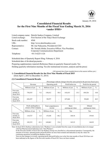 Thumbnail Daiichi Sankyō Financial Statement 2015-9m